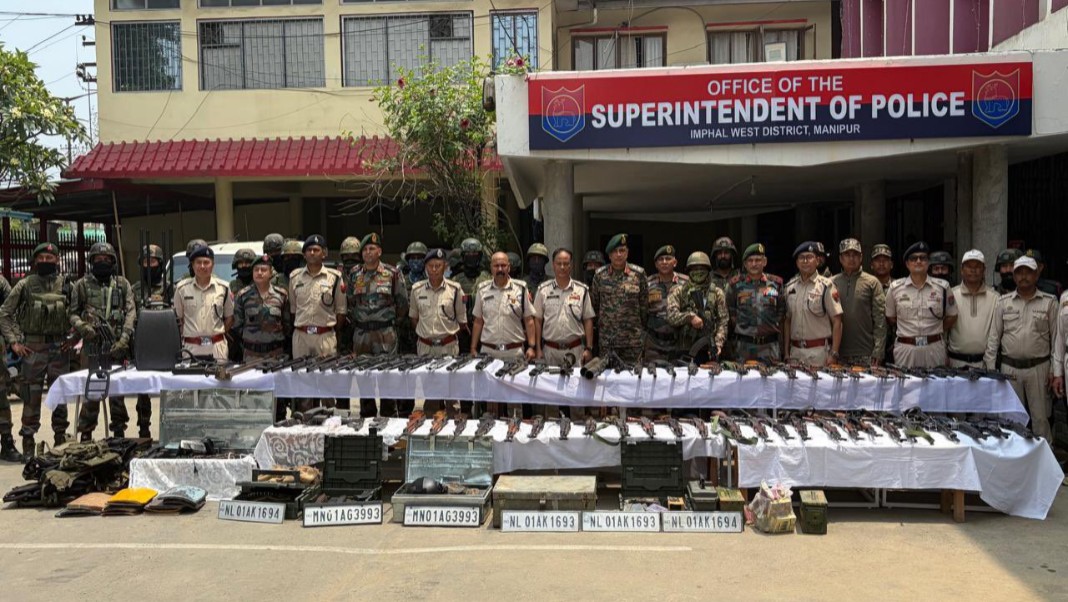 Security forces recover huge cache of arms and ammunition in Manipur