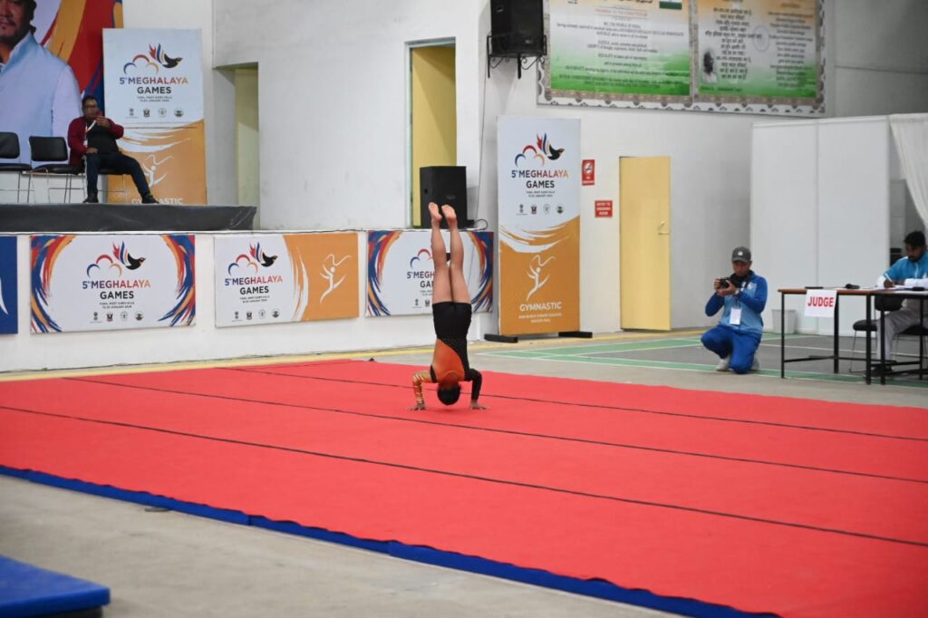 Ha ki dur| Ki khynnah ialehkai Gymnastic kiba dang pyni ia ka sap bad jingtbit jong ki ha ka 5th Meghalaya Games  