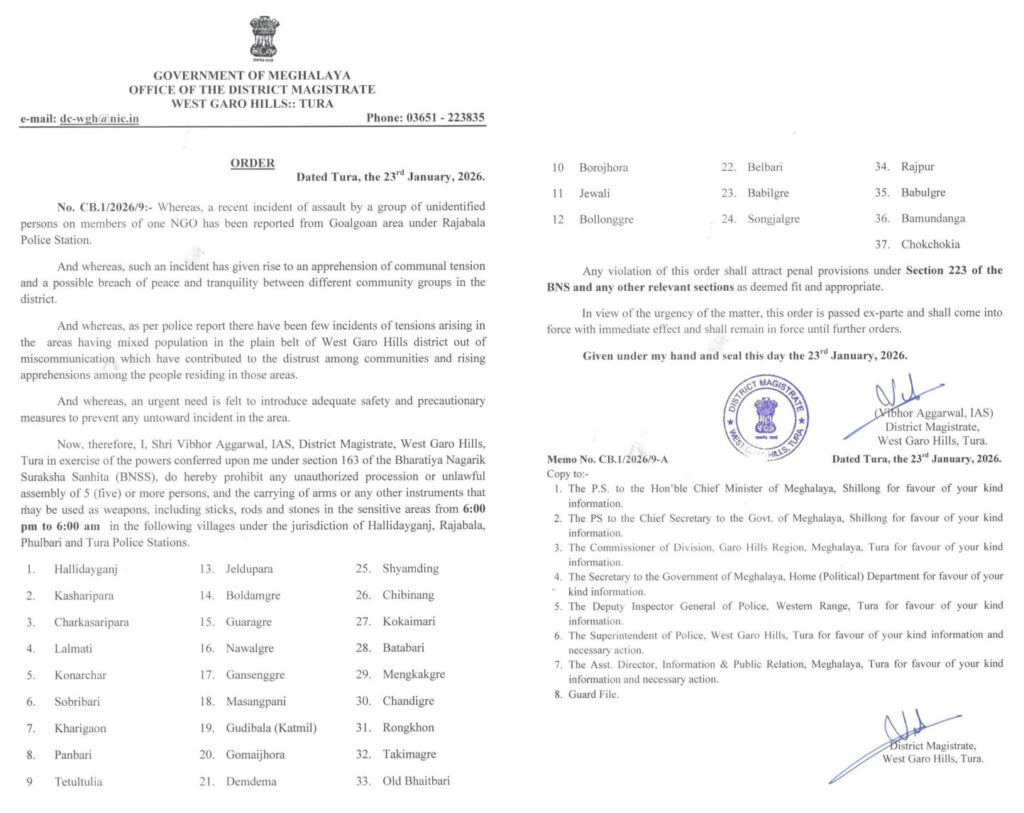 Pynjari u DC da ka kyndon 163 BNSS ha WGH hadien ki jingjia iashoh